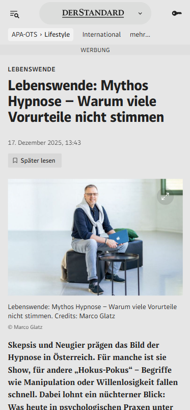 DerStandard_Lebenswende_Dezember_2025 Veröffentlichungen & Medien DerStandard