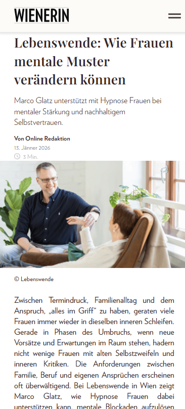 Wienerin_Lebenswende_Jaenner_2026 Veröffentlichungen & Medien Wienerin